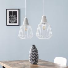 Brayonne White Cage Pendant Collection -2pc Set