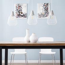 Brayonne White Cage Pendant Collection - 3pc Set