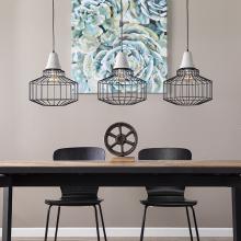 Brantville Black Cage Pendant Lamps - 3pc Set