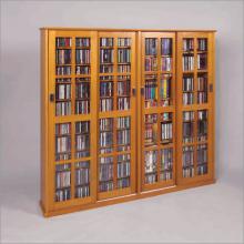 Leslie Dame Glass 4-Door Multimedia Storage Cabinet