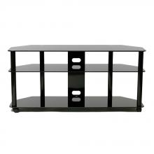 Versatile Gloss Black Plasma/LCD TV Stand With Casters For Up To 60