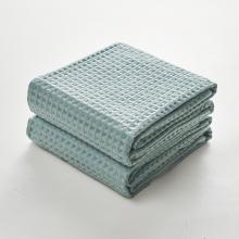 Waffle Bath Towels - Pistachio Color- Set of 2