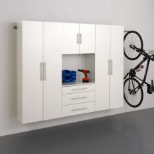 HangUps 72 in. H x 90 in. W x 16 in. D White Wall Mounted Storage Cabinet Set G