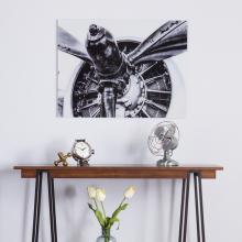 Old Aircraft Propeller Engine - Glass Wall Art