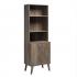 Milo Mid-Century Modern Tall Bookcase with Adjustable Shelves - Drifted Gray