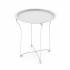Atlantic Round Metal Tray White End Side Table, Removable Tray Outdoor & Indoor Drink, Snack, Coffee Table, Telephone Table