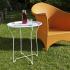 Atlantic Round Metal Tray White End Side Table, Removable Tray Outdoor & Indoor Drink, Snack, Coffee Table, Telephone Table