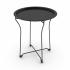 Atlantic Round Metal Tray Black End Side Table, Removable Tray Outdoor & Indoor Drink, Snack, Coffee Table, Telephone Table Thumbnail
