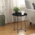 Atlantic Round Metal Tray Black End Side Table, Removable Tray Outdoor & Indoor Drink, Snack, Coffee Table, Telephone Table