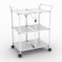 3 Shelf Folding Cart With Handle In White