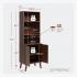 Milo Mid-Century Modern Tall Bookcase with Adjustable Shelves - Cherry