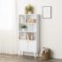 Milo Mid-Century Modern Bookcase with Six Shelves and Two Doors - White