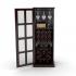 Atlantic Windowpane Wood Wine Cabinet in Espresso