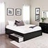 Select Black Queen 4-Post Platform Bed with 2 Drawers Thumbnail