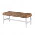 White Woven Coffee Table Bench