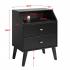 Milo 2 Drawer Night Stand with Angled Top, Black