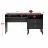 Milo Desk with Side Storage and 2 Drawers, Black