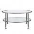 Jaymes Metal/Glass Round Cocktail Table - Silver