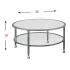 Jaymes Metal/Glass Round Cocktail Table - Silver