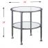 Jaymes Metal/Glass Round End Table - Silver
