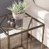 Nicholance Contemporary End Table w/ Glass Top