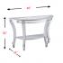 Lindsay Glam Mirrored Demilune Console Table