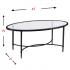 Quinton Metal/Glass Oval Cocktail Table - Black
