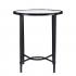 Quinton Metal/Glass Oval Side Table - Black