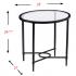 Quinton Metal/Glass Oval Side Table