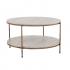 Silas Round Faux Stone Cocktail Table