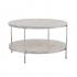 Silas Round Faux Stone Cocktail Table