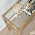 Jaymes Gold Metal and Glass Console Table