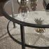Jaymes Metal/Glass Round Cocktail Table - Black