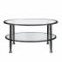Jaymes Metal/Glass Round Cocktail Table - Black