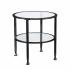 Jaymes Metal/Glass Round End Table - Black