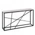 Arendal Faux Marble Skinny Console Table - Matte Black w/ White