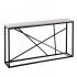 Arendal Faux Marble Skinny Console Table - Matte Black w/ White