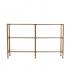 Jaymes Narrow Metal Console Table w/ Glass Shelves - Gold