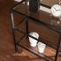 Metal/Glass 3-Tier Console Table - Distressed Black