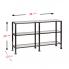 Metal/Glass 3-Tier Console Table - Distressed Black