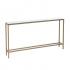 Darrin Narrow Long Console Table w/ Mirrored Top - Gold