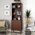 Milo Mid-Century Modern Tall Bookcase with Adjustable Shelves - Cherry Thumbnail