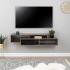 Modern Wall Mounted Media Console and Storage Shelf, Drifted Gray Thumbnail