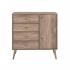 Milo Mid Century Modern 4-Drawer Chest with Door, Drifted Gray Thumbnail