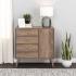 Milo Mid Century Modern 4-Drawer Chest with Door, Drifted Gray