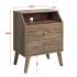 Milo 2 Drawer Night Stand with Angled Top, Drifted Gray