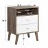 Milo 2-drawer Tall Nightstand with Open Shelf, Drifted Gray and White
