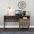 Milo Desk with Side Storage and 2 Drawers, Drifted Gray
