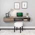Modern Floating Desk with Drawer, Drifted Gray Thumbnail