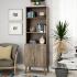 Milo Mid-Century Modern Tall Bookcase with Adjustable Shelves - Drifted Gray